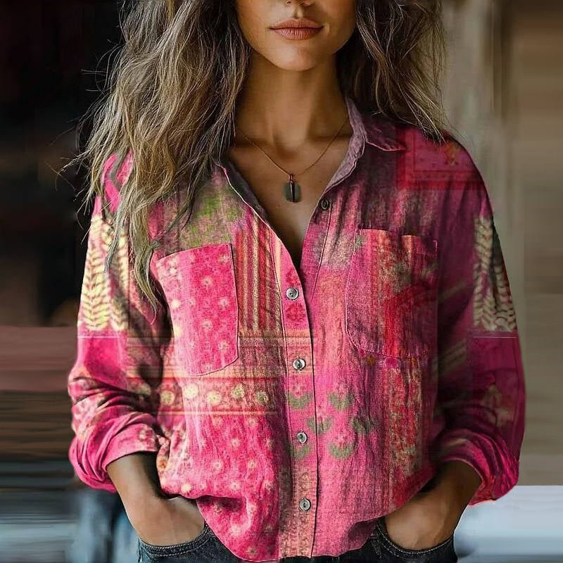 Lacey | Boho Printed Button Shirt