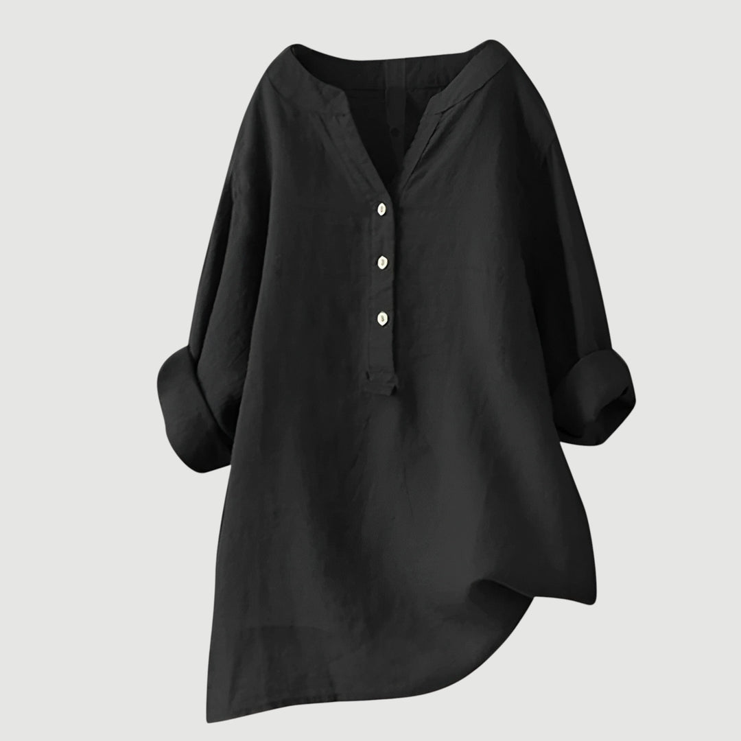 Jonquil | Relaxed Linen Henley Blouse