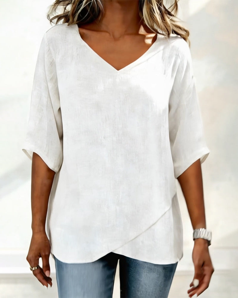 Women | Irregular V-Neck Top
