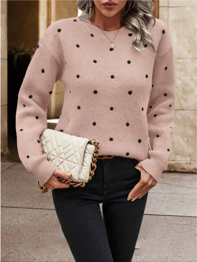 MAEVE | Polka Dot Sweater - Red