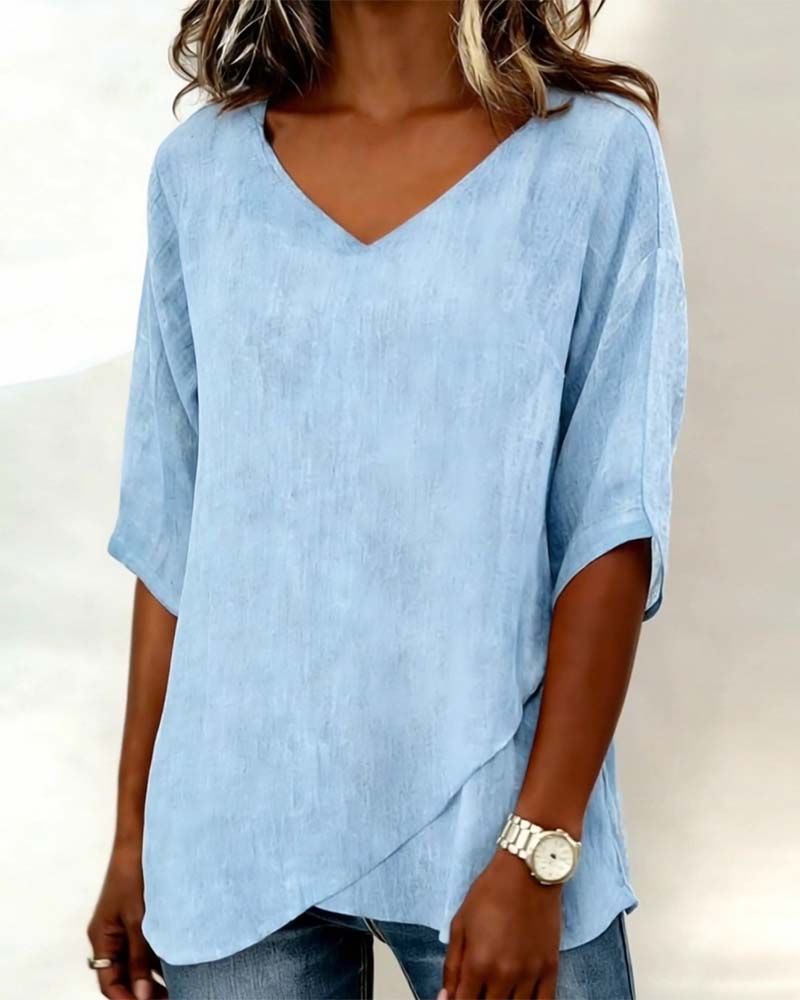 Women | Irregular V-Neck Top