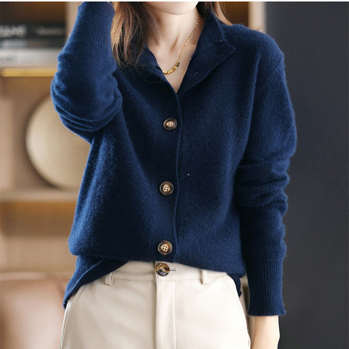 ELARA | Luxe Buttoned Sweater - Beige