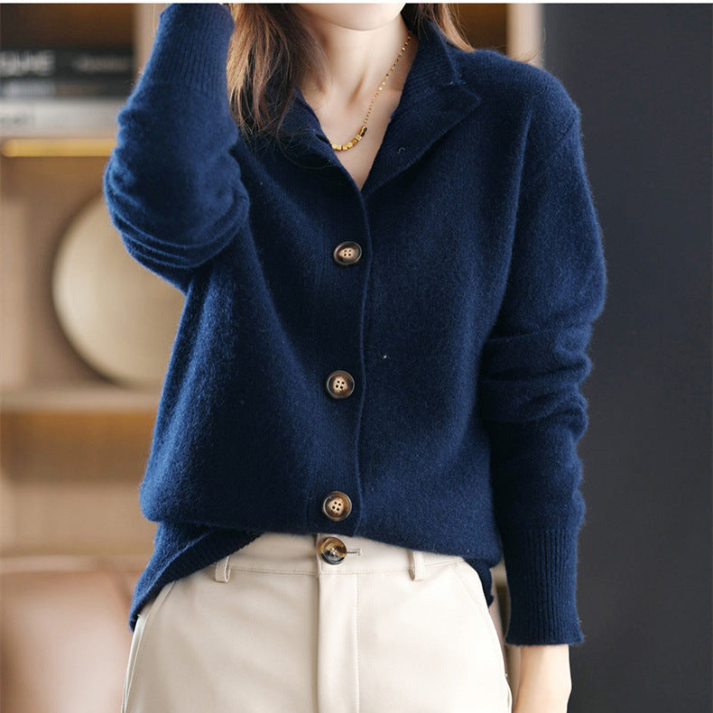 ELARA | Luxe Buttoned Sweater - Beige