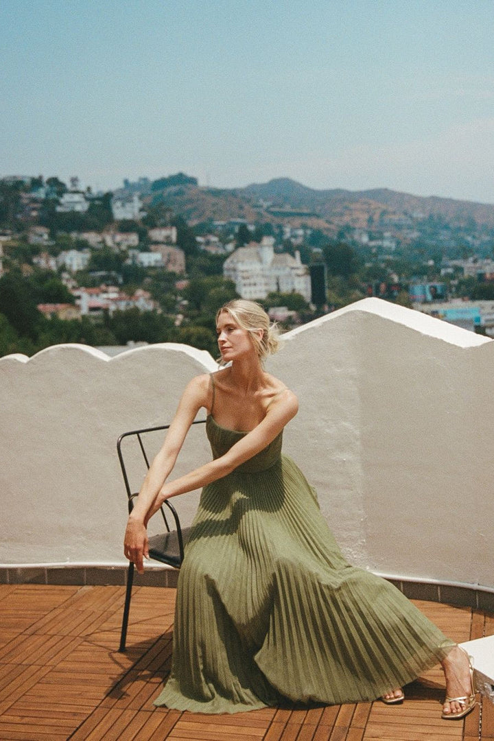 Daria | Dress Maxi Plissettato with Corsetto & Neckline a Heart