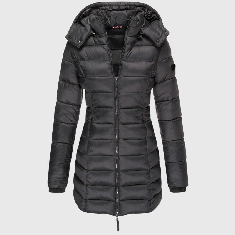 Elise | Long down jacket - Black