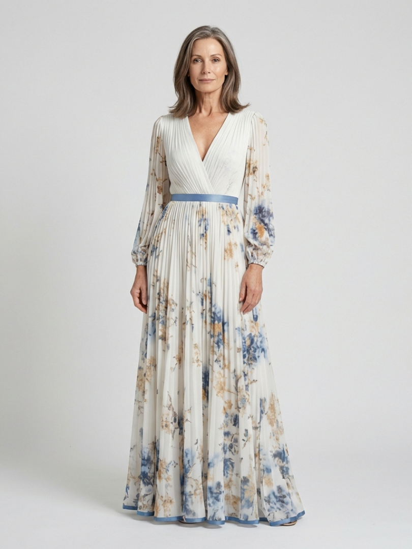 Clementine | Unhurried Floral V Neck Maxi Dress