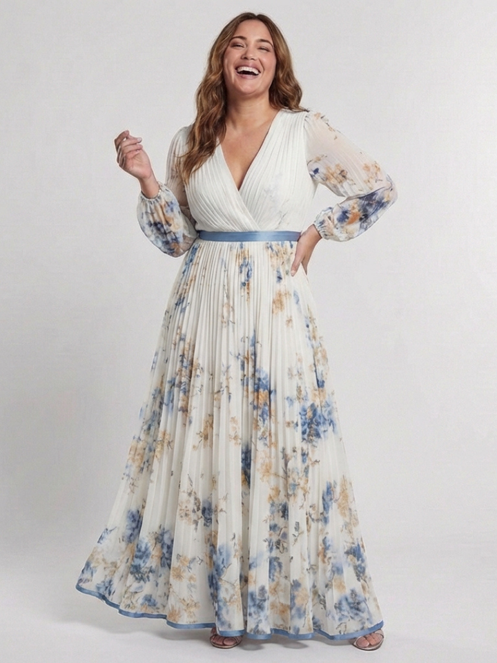 Clementine | Unhurried Floral V Neck Maxi Dress