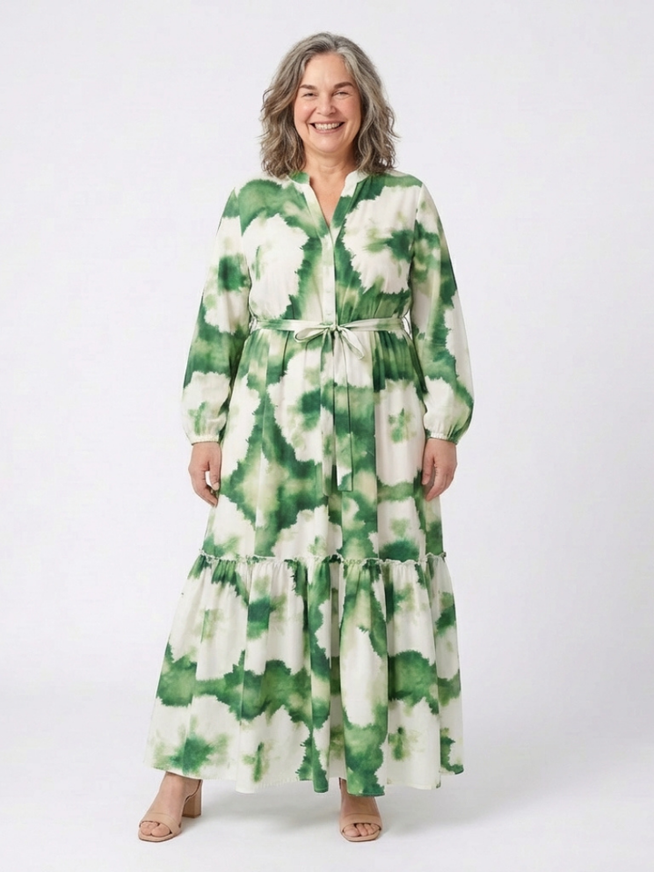 Prudence | Easy Tiered Long Sleeve Maxi Dress