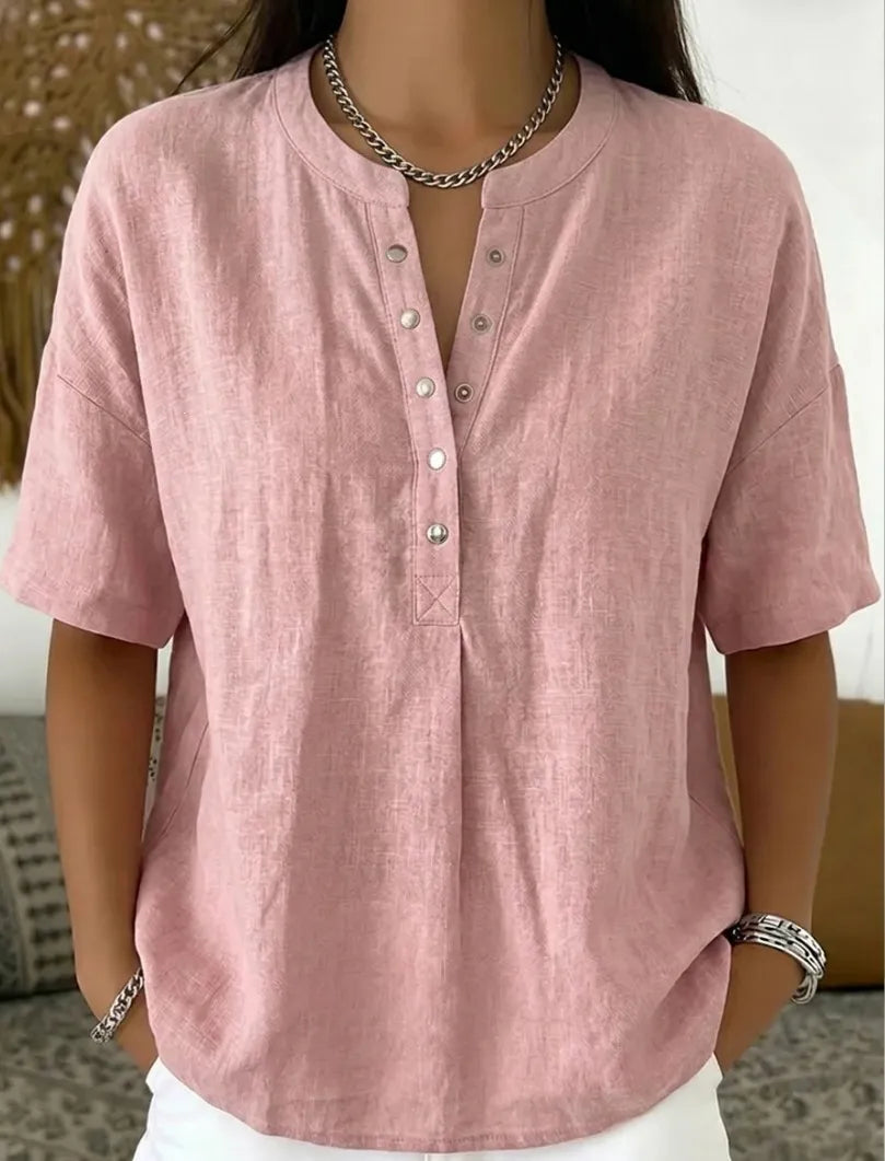 Ebony | Airy Linen Summer Blouse