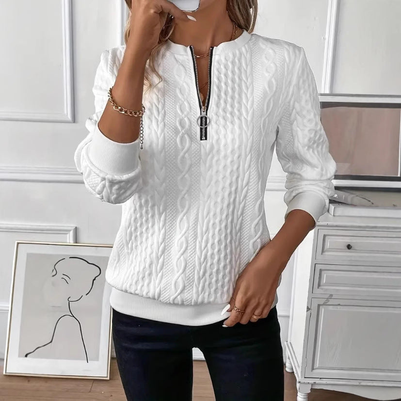EMMA | Quarter-Zip Sweater - Apricot