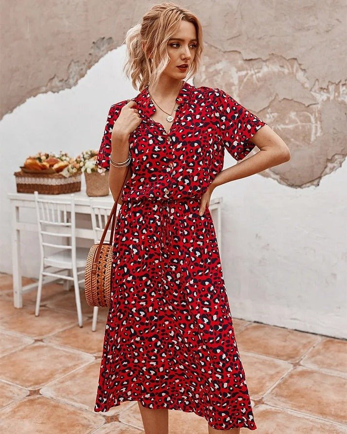 Edith | Sophisticated Flowing V-Neck Dress