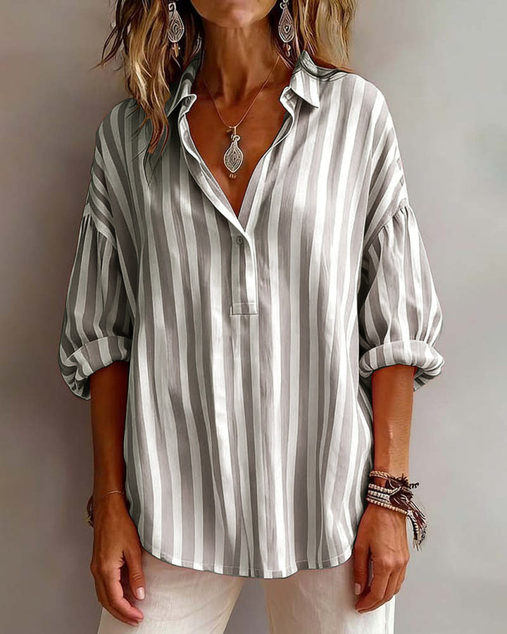 Deborah | Blouse Wide Striped with Collar