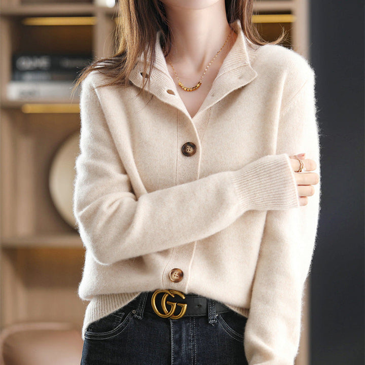 ELARA | Luxe Buttoned Sweater - Caramel