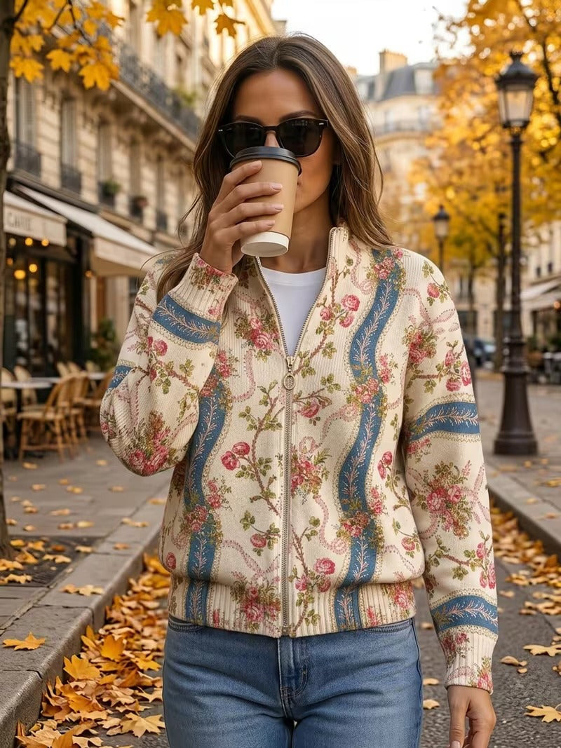 Rosalind | Climbing Rose Ribbon Cardigan - Helen & Olivia Manhattan
