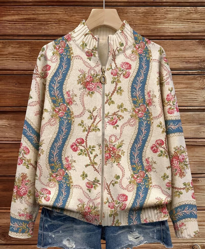 Rosalind | Climbing Rose Ribbon Cardigan - Helen & Olivia Manhattan