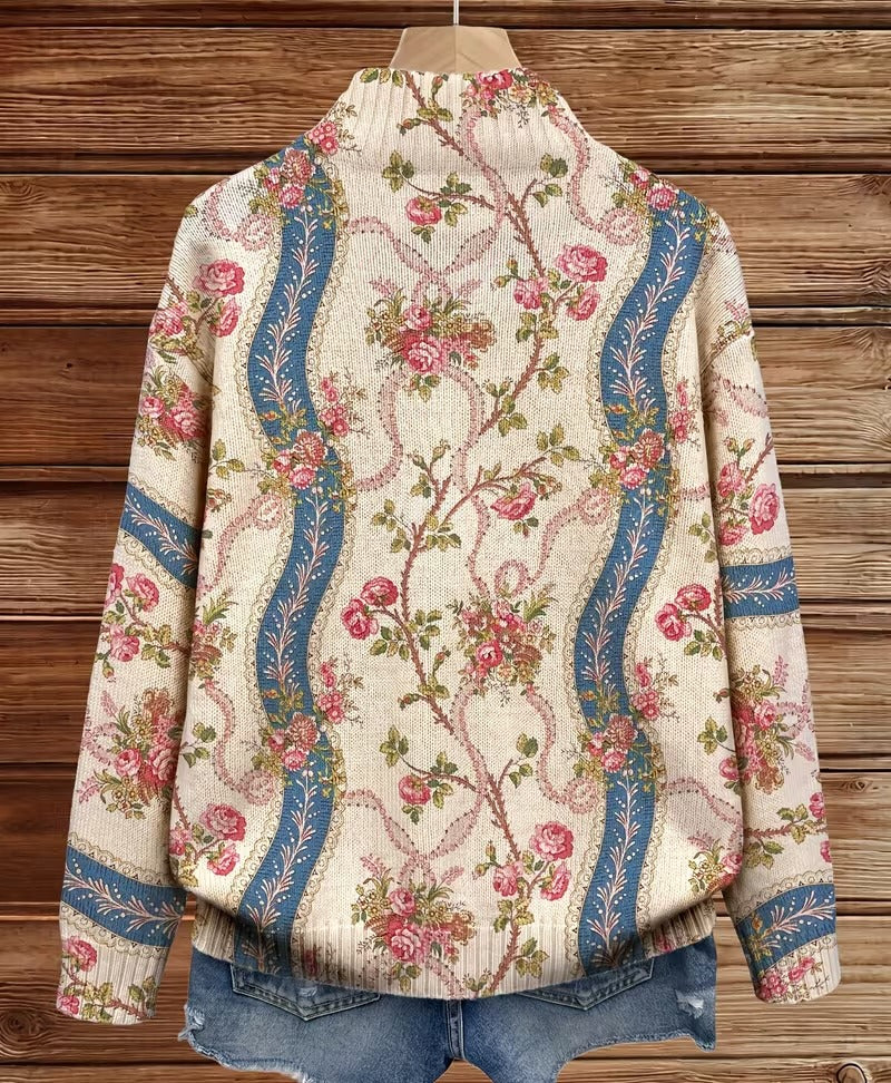 Rosalind | Climbing Rose Ribbon Cardigan - Helen & Olivia Manhattan