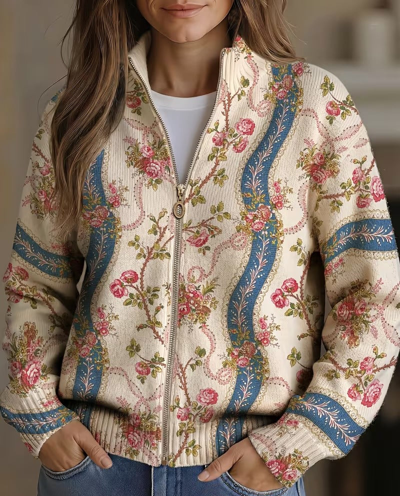 Rosalind | Climbing Rose Ribbon Cardigan - Helen & Olivia Manhattan