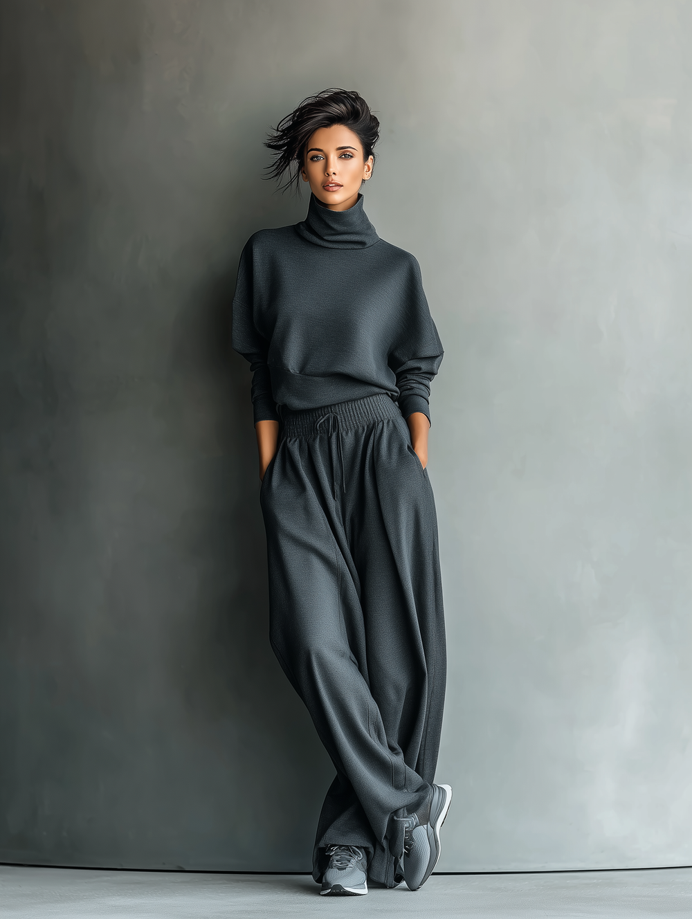 Strick Ensemble Weite Hose - 