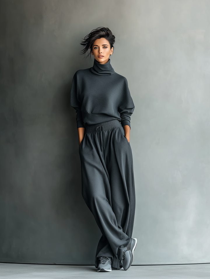 Strick Ensemble Weite Hose - 