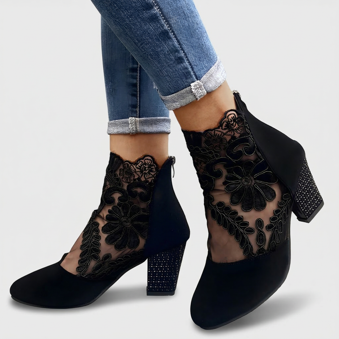 Norenne | Stylish Breathable Orthopedic Heels - Black