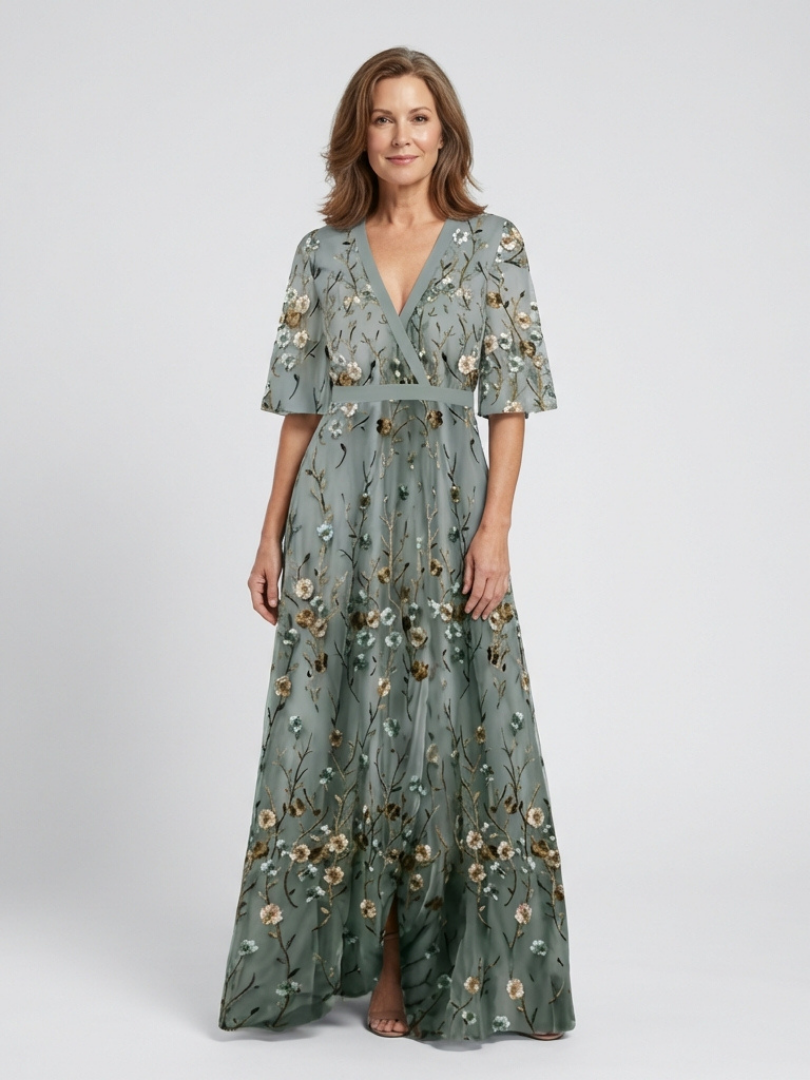 Evadne | Breezy Floral V Neck Maxi Dress