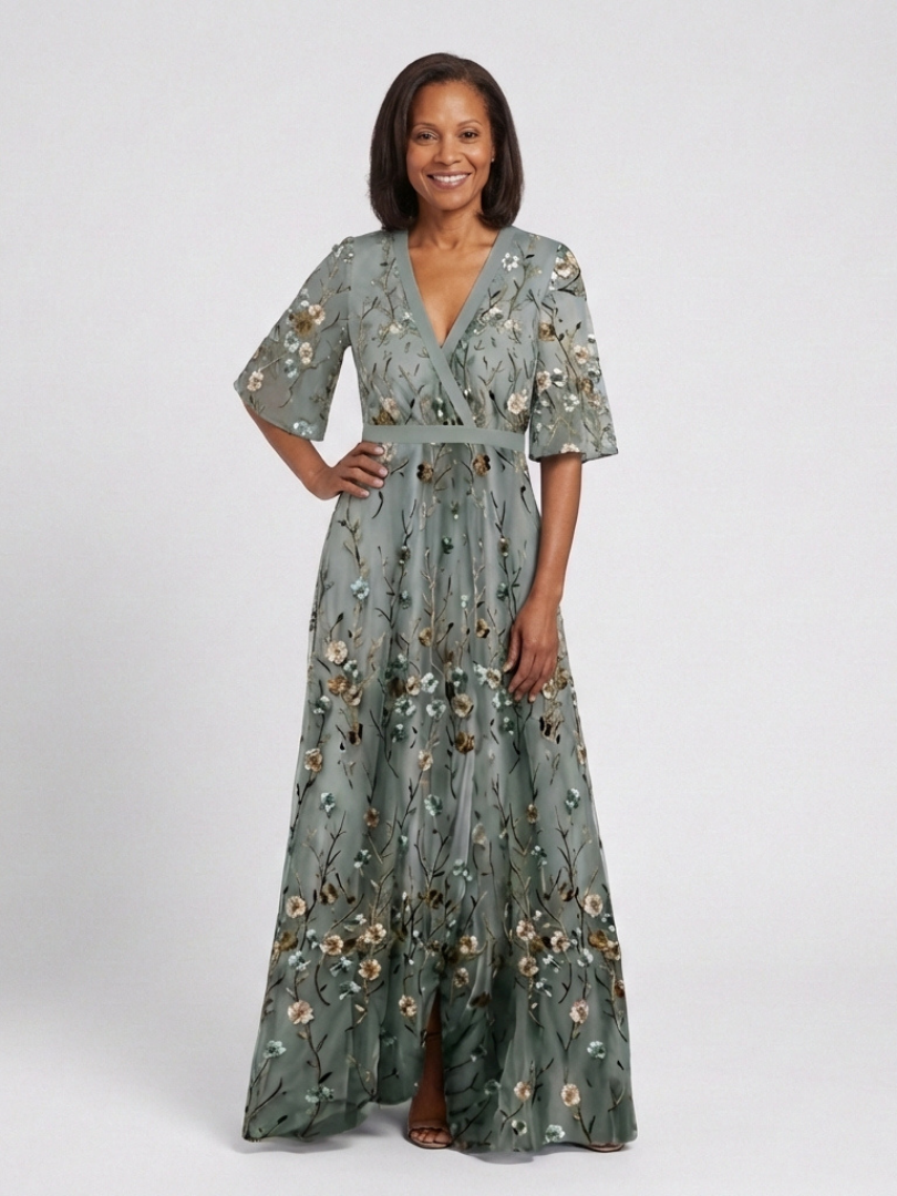 Evadne | Breezy Floral V Neck Maxi Dress