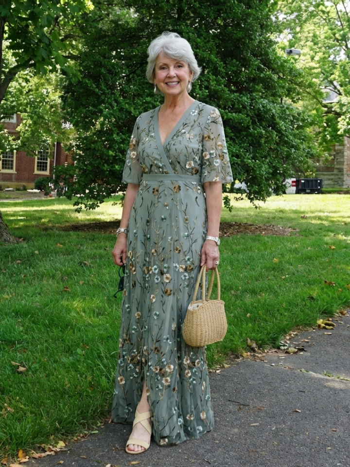 Evadne | Breezy Floral V Neck Maxi Dress