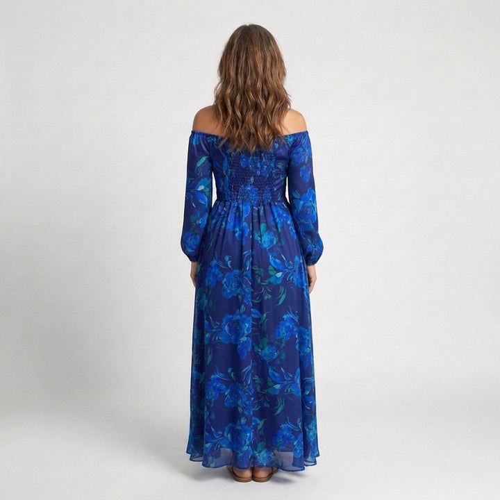 Aspen | Elegant Floral Off Shoulder Maxi Dress