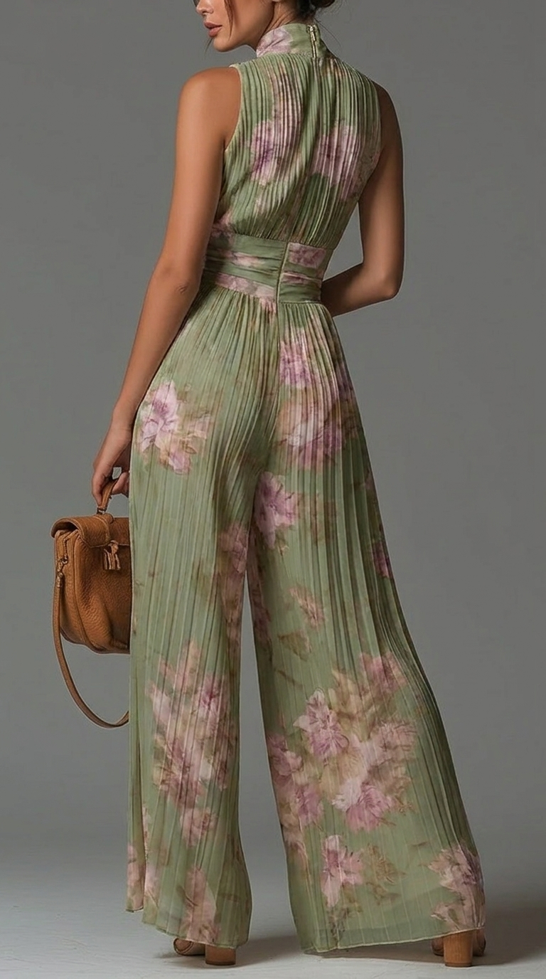 Zineb | Plissierter Floral Jumpsuit - Helen & Olivia Manhattan