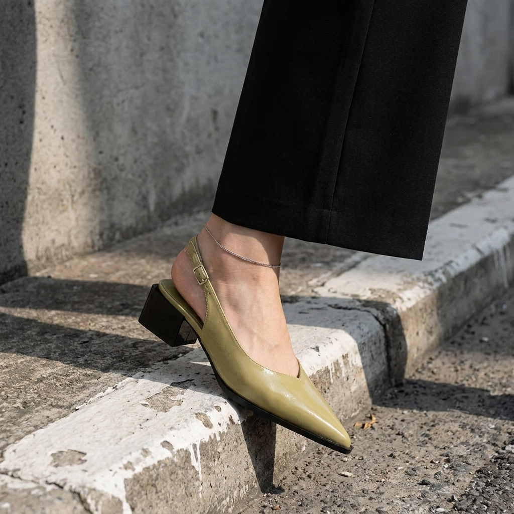 Emma – Orthopedic Slingback Heels - Black
