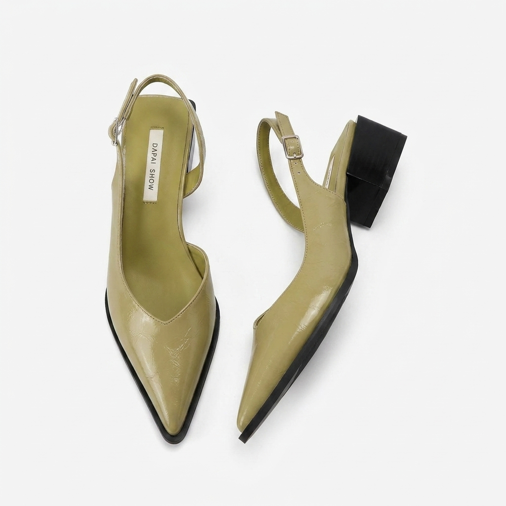 Emma – Orthopedic Slingback Heels - Pistachio