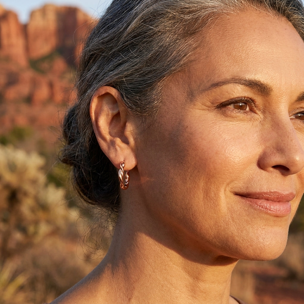 Wren | Copper Hoop Earrings - Helen & Olivia Manhattan