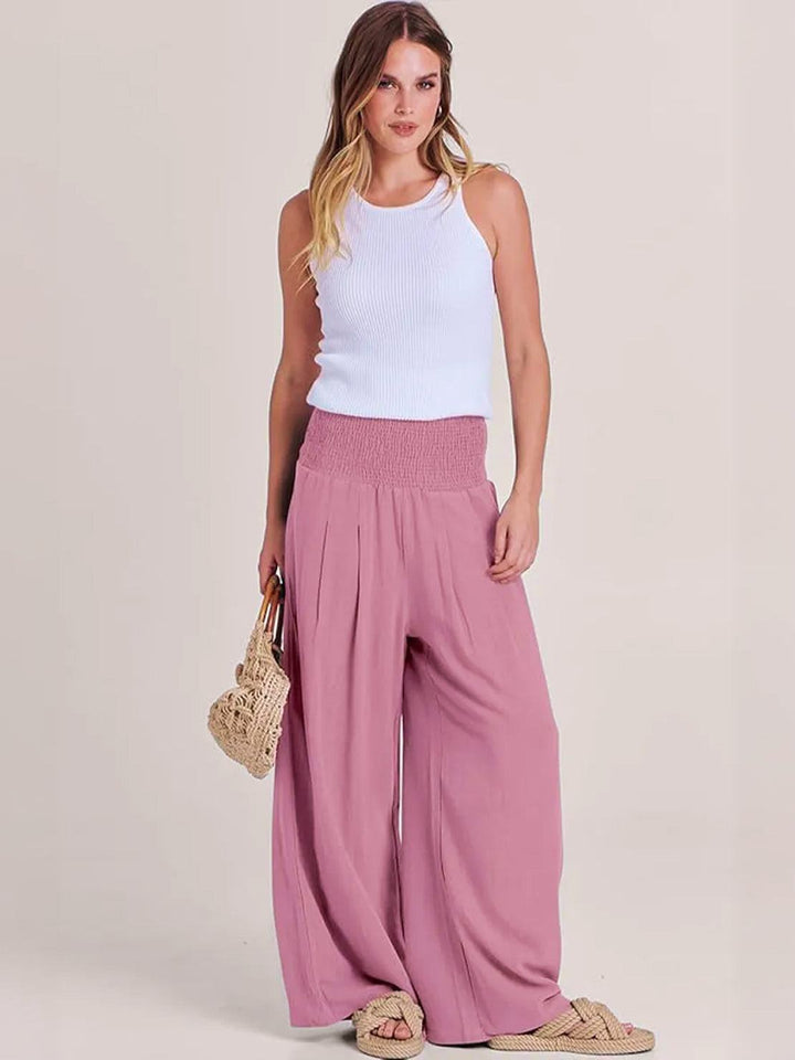 Sorrel | Soft Shirred Waist Gamba Larga Pants
