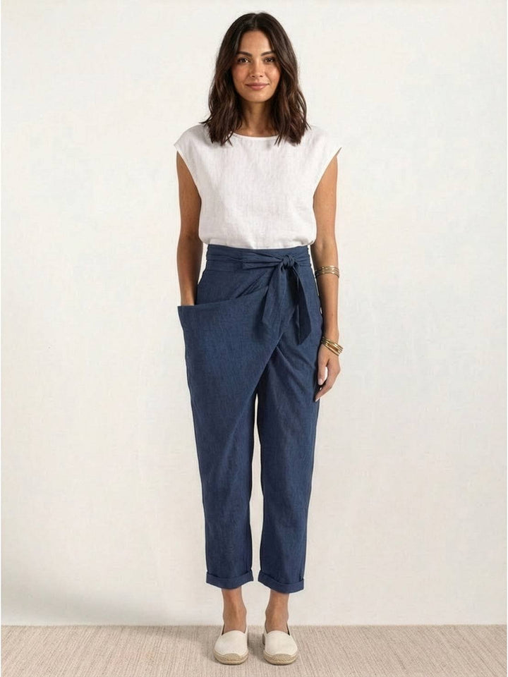 Vida | Sculpted High Waist Wrap Front Tapered Pants