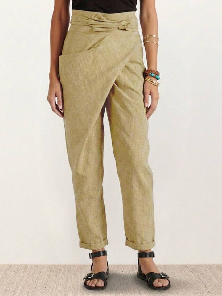 Vida | Sculpted High Waist Wrap Front Tapered Pants