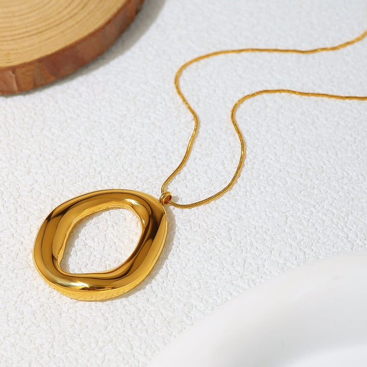 Necklace Oval Gold in Gold Placcato