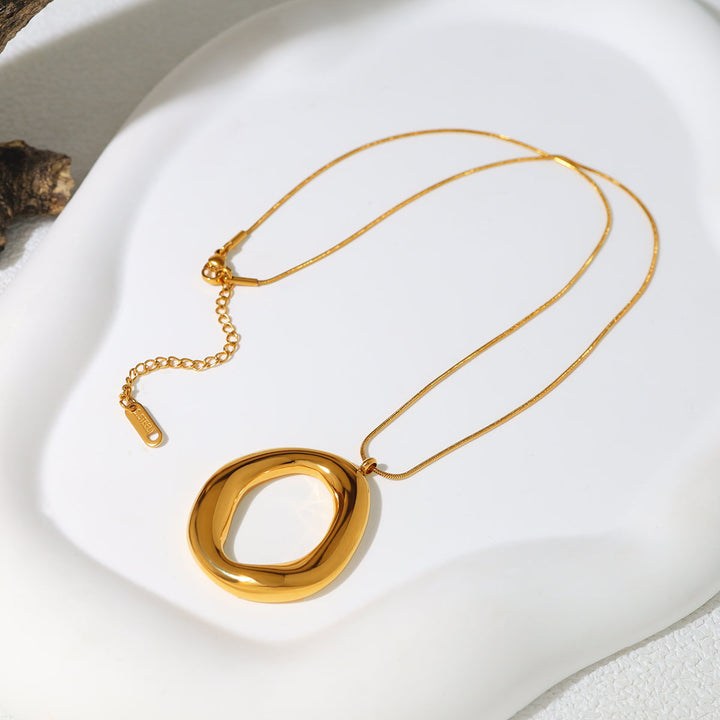 Necklace Oval Gold in Gold Placcato