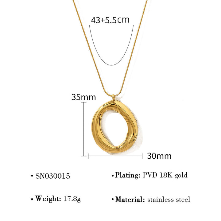 Necklace Oval Gold in Gold Placcato