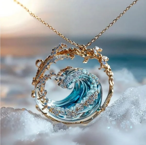 Merryn | Delicate Ocean Onda Pendant Necklace