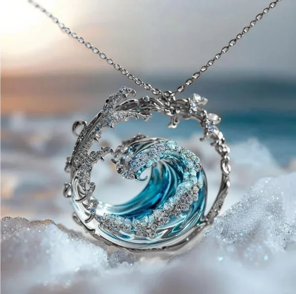 Merryn | Delicate Ocean Onda Pendant Necklace