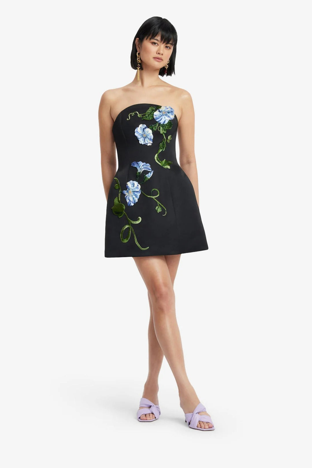 Romilda | Floral Appliqué Mini Dress