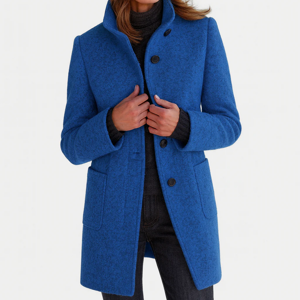 Eleonora | Midi Wool Coat - Blue