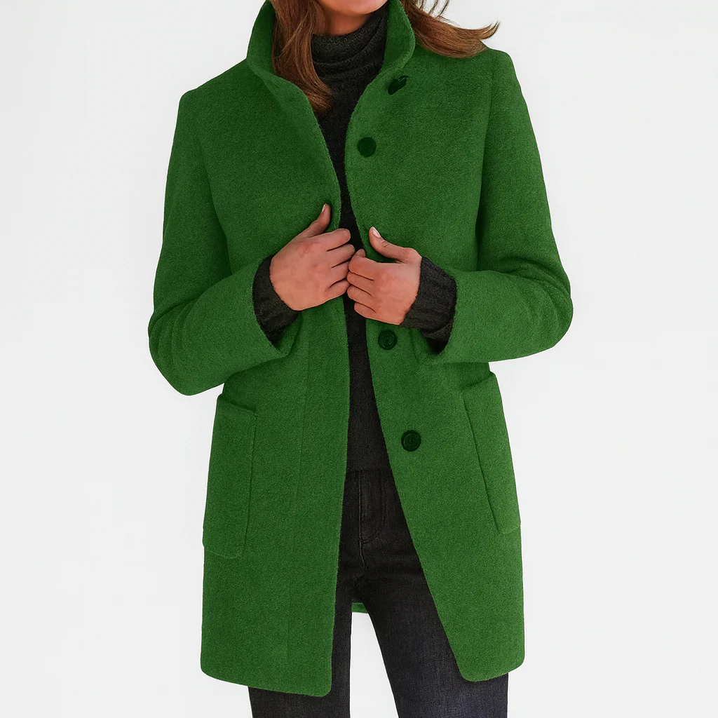 Eleonora | Midi Wool Coat - Green