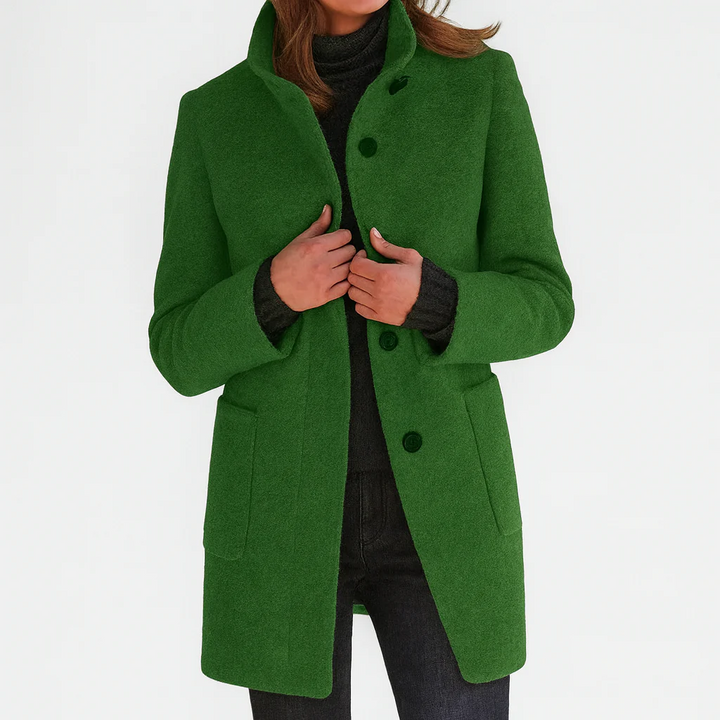 Eleonora | Midi Wool Coat - Green