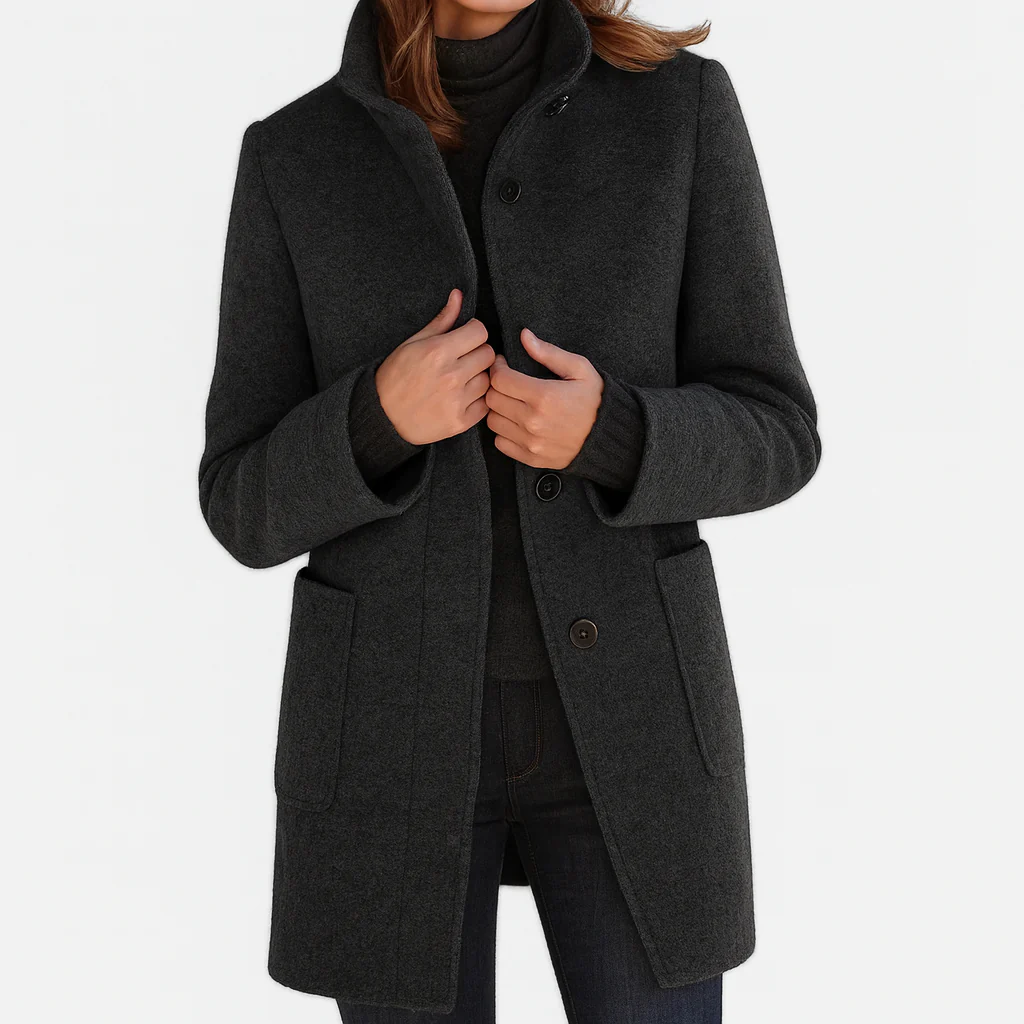 Eleonora | Midi Wool Coat - Black
