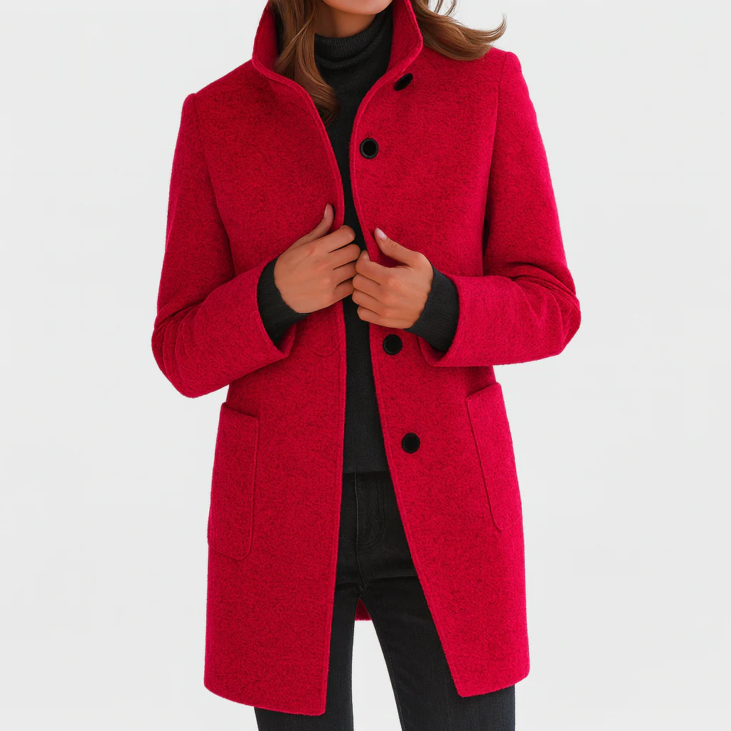 Eleonora | Midi Wool Coat - Red