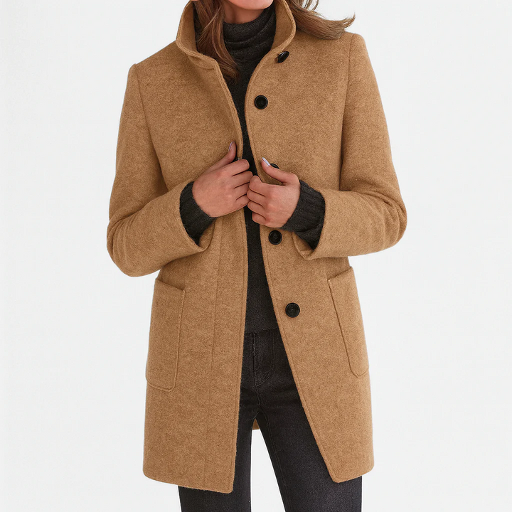 Eleonora | Midi Wool Coat - Khaki