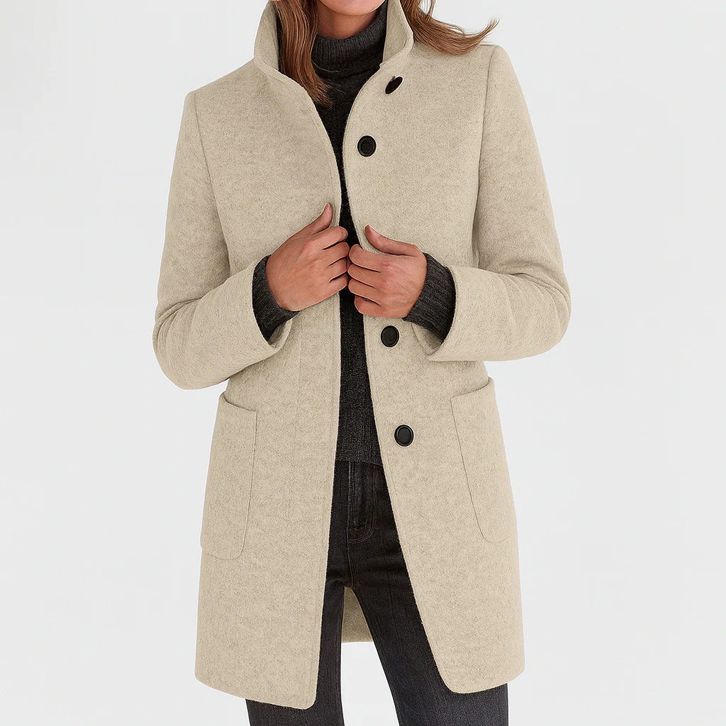 Eleonora | Midi Wool Coat - Beige