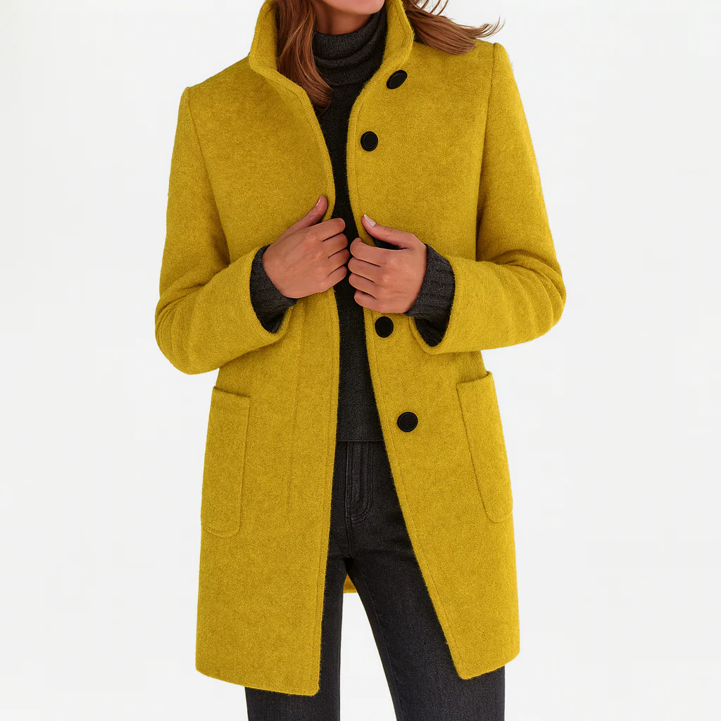 Eleonora | Midi Wool Coat - Yellow