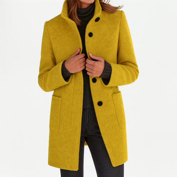 Eleonora | Midi Wool Coat - Yellow